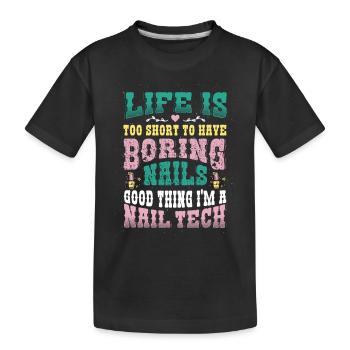 Je fais des ongles, des amoureux, des techniciens d’ongles - T-shirt bio Premium Enfant - noir - Devant