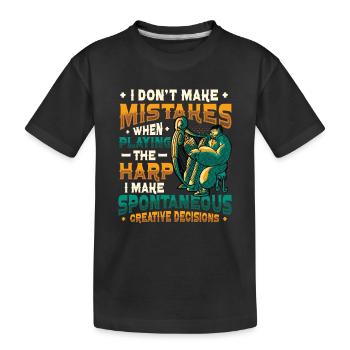 Joueur de harpe, joueur de harpe, harpe - T-shirt bio Premium Enfant - noir - Devant
