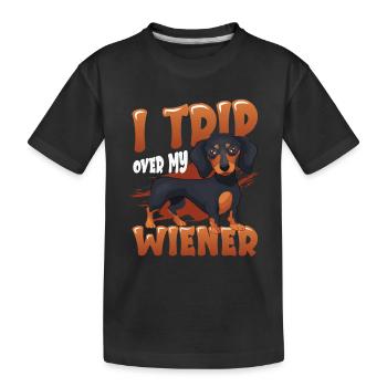 I stumble across my Viennese dog - Kids' Premium Organic T-Shirt - black - Front