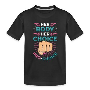 Son corps, son choix, les droits des femmes Pro Choice - T-shirt bio Premium Enfant - noir - Devant