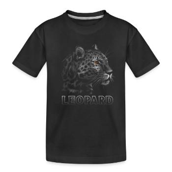 Leopard Lover Leopard Print - Kinder Premium Bio T-Shirt - Schwarz - Vorne