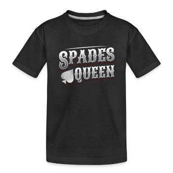 Dame de pique, jeu de cartes de pique - T-shirt bio Premium Enfant - noir - Devant