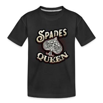 Dame de pique, jeu de cartes de pique - T-shirt bio Premium Enfant - noir - Devant