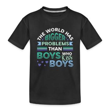 Des problèmes plus importants que les gars qui embrassent des garçons - T-shirt bio Premium Enfant - noir - Devant