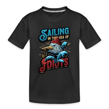 Naviguer dans cette mer d’idiots antisociaux - T-shirt bio Premium Enfant - noir - Devant