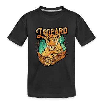 Leopard Lover Leopard Print - Kinder Premium Bio T-Shirt - Schwarz - Vorne