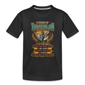 6 étapes du triathlon - T-shirt bio Premium Enfant - noir - Devant