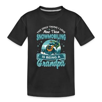 Motoneige, Grand-père, Motoneige - T-shirt bio Premium Enfant - noir - Devant