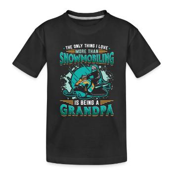 Motoneige, Grand-père, Motoneige - T-shirt bio Premium Enfant - noir - Devant