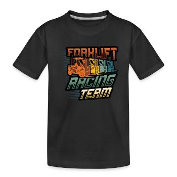 Gabelstapler-Rennteam, Funny Forklift Driver - Kinder Premium Bio T-Shirt - Schwarz - Vorne