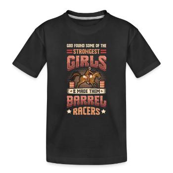Barrel Racer Girl, Barel Racing - Kinder Premium Bio T-Shirt - Schwarz - Vorne