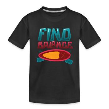 Finding balance - Kids' Premium Organic T-Shirt - black - Front