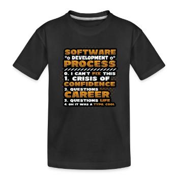 Software development process, programming - Kids' Premium Organic T-Shirt - black - Front