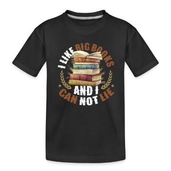 J’aime les gros livres et je ne peux pas mentir - T-shirt bio Premium Enfant - noir - Devant
