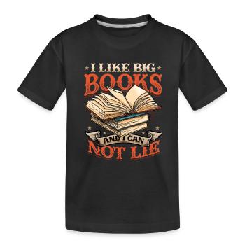 J’aime les gros livres et je ne peux pas mentir - T-shirt bio Premium Enfant - noir - Devant