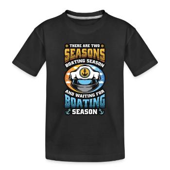 En attendant la saison de navigation, les bateliers - T-shirt bio Premium Enfant - noir - Devant