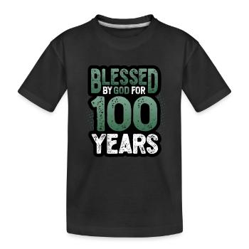 Religious by God for 100 years - Kids' Premium Organic T-Shirt - black - Front