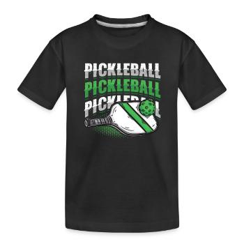 Pickleball-Liebhaber - Kinder Premium Bio T-Shirt - Schwarz - Vorne