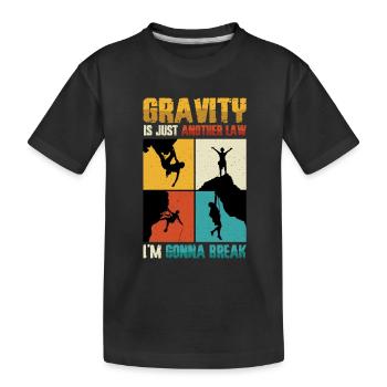 Anti-schwerkraft-bouldern, Felsklettern - Kinder Premium Bio T-Shirt - Schwarz - Vorne