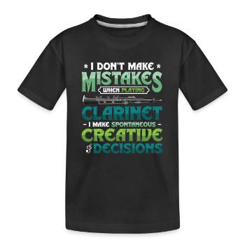 Clarinettiste, fait de la créativité spontanée - T-shirt bio Premium Enfant - noir - Devant