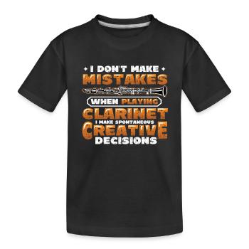 Clarinettiste, fait de la créativité spontanée - T-shirt bio Premium Enfant - noir - Devant