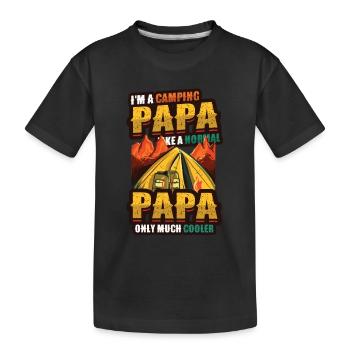 Camping Papa, feu de camp - T-shirt bio Premium Enfant - noir - Devant