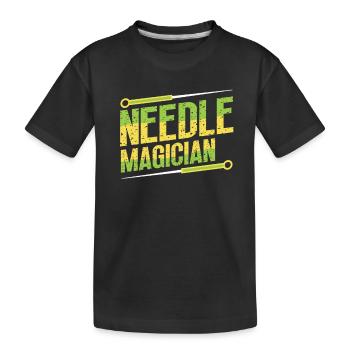 Magicien de l’aiguille, acupuncteur - T-shirt bio Premium Enfant - noir - Devant