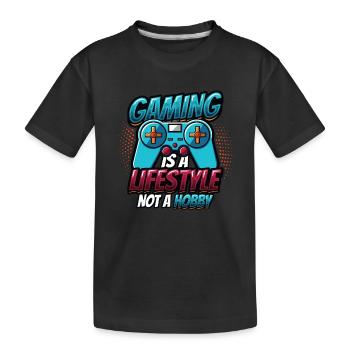 Spielen Ist Ein Lebensstil, Kein Hobby - Kinder Premium Bio T-Shirt - Schwarz - Vorne