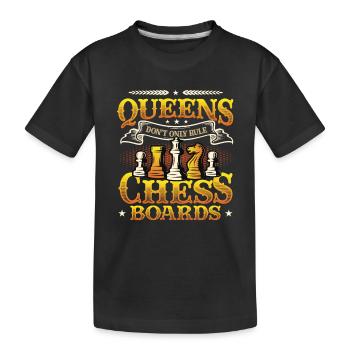 Damen Beherrschen Nicht Nur Die Schachbretter - Kinder Premium Bio T-Shirt - Schwarz - Vorne