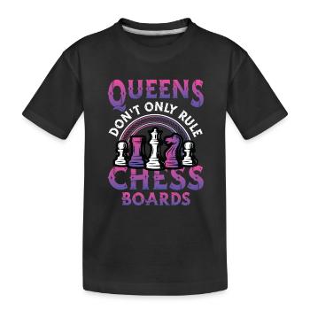 Damen Beherrschen Nicht Nur Die Schachbretter - Kinder Premium Bio T-Shirt - Schwarz - Vorne