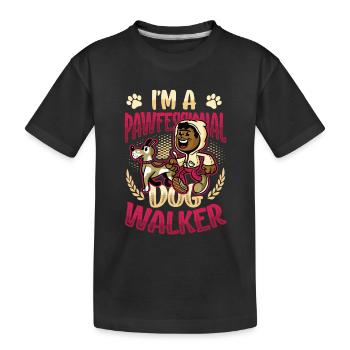Dog walking - I'm a Pawfessional Dog - Kids' Premium Organic T-Shirt - black - Front