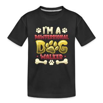 Dog walking - I'm a Pawfessional Dog - Kids' Premium Organic T-Shirt - black - Front