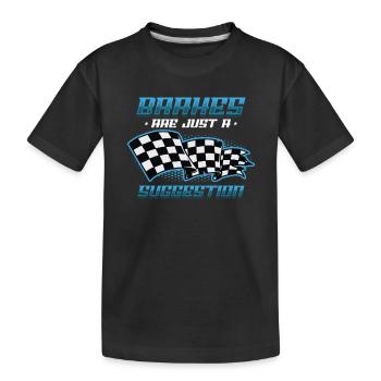 Les freins ne sont qu’une suggestion, Racing Checkered - T-shirt bio Premium Enfant - noir - Devant