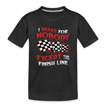 Je ne freine pour personne sauf la ligne d’arrivée - T-shirt bio Premium Enfant - noir - Devant