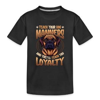 Apprenez à votre chien les bonnes manières, dresseur de chiens - T-shirt bio Premium Enfant - noir - Devant