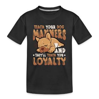 Enseignez les bonnes manières à votre chien, dresseur de chiens - T-shirt bio Premium Enfant - noir - Devant