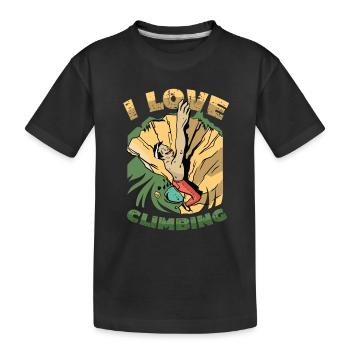 I love rock climbing, rock climbing - Kids' Premium Organic T-Shirt - black - Front