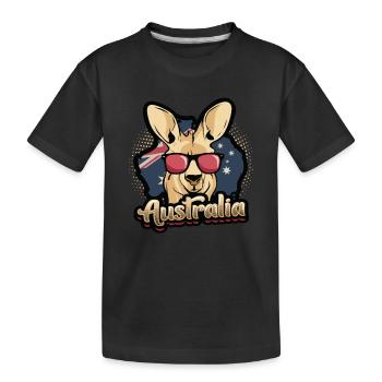 Australie, Touriste, Voyage, Kangoroo - T-shirt bio Premium Enfant - noir - Devant