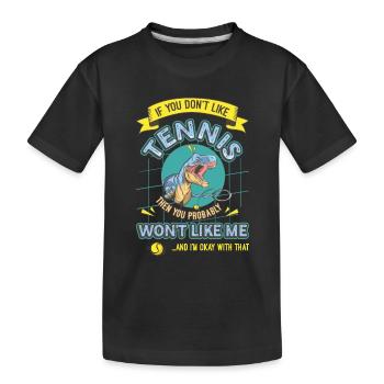 Tennis coaches, tennis players, tennis training - Kids' Premium Organic T-Shirt - black - Front