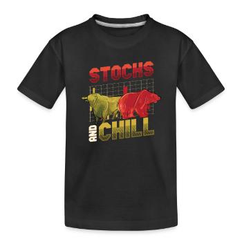Stocks And Chill, Kaufen - Kinder Premium Bio T-Shirt - Schwarz - Vorne