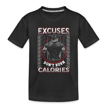 Excuses, Brûlure, Pas de calories, Personnel - T-shirt bio Premium Enfant - noir - Devant
