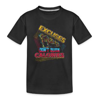Excuses, Brûlure, Pas de calories, Personnel - T-shirt bio Premium Enfant - noir - Devant