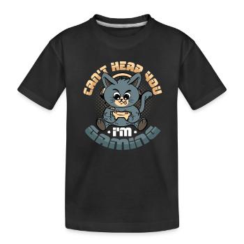 Je ne t’entends pas, je joue - T-shirt bio Premium Enfant - noir - Devant