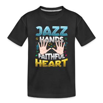 Mains de jazz, cœur fidèle, amateurs de jazz - T-shirt bio Premium Enfant - noir - Devant