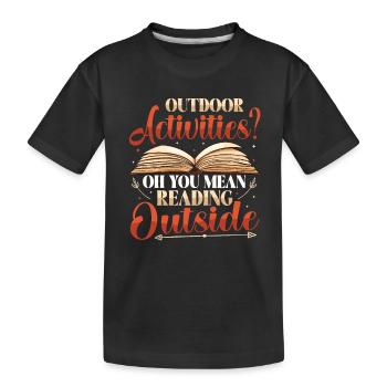 Activités de plein air Lecture de livres de plein air - T-shirt bio Premium Enfant - noir - Devant