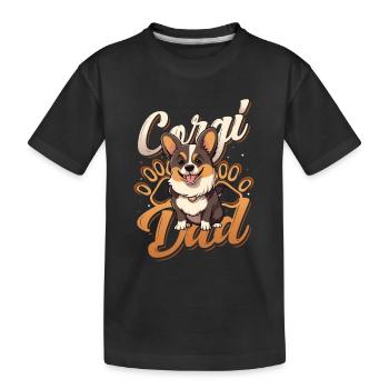 Corgi Daddy, Mignon Corgi Daddy - T-shirt bio Premium Enfant - noir - Devant