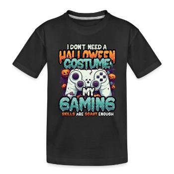 Compétences de jeu effrayantes pour Halloween - T-shirt bio Premium Enfant - noir - Devant