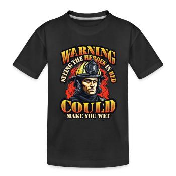 Slogan des pompiers, Brigade de pompiers volontaires - T-shirt bio Premium Enfant - noir - Devant