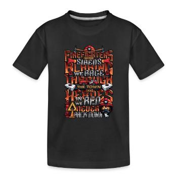 Slogan des pompiers, Brigade de pompiers volontaires - T-shirt bio Premium Enfant - noir - Devant