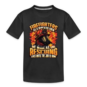 Slogan des pompiers, Brigade de pompiers volontaires - T-shirt bio Premium Enfant - noir - Devant
